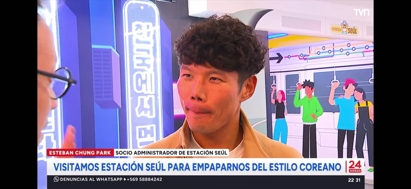 Esteban Chung Park, socio administrador de Estación Seúl, en TVN 24 Horas