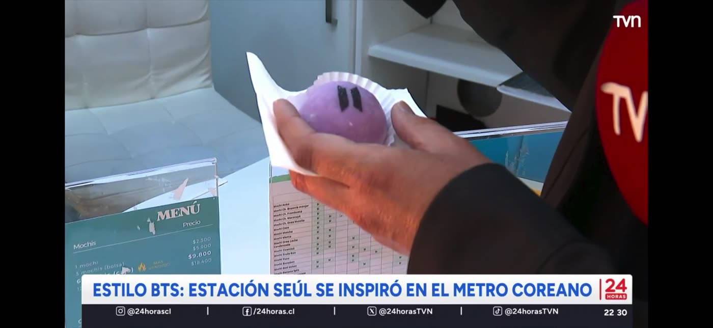 Mochi con logo de BTS en Estación Seúl